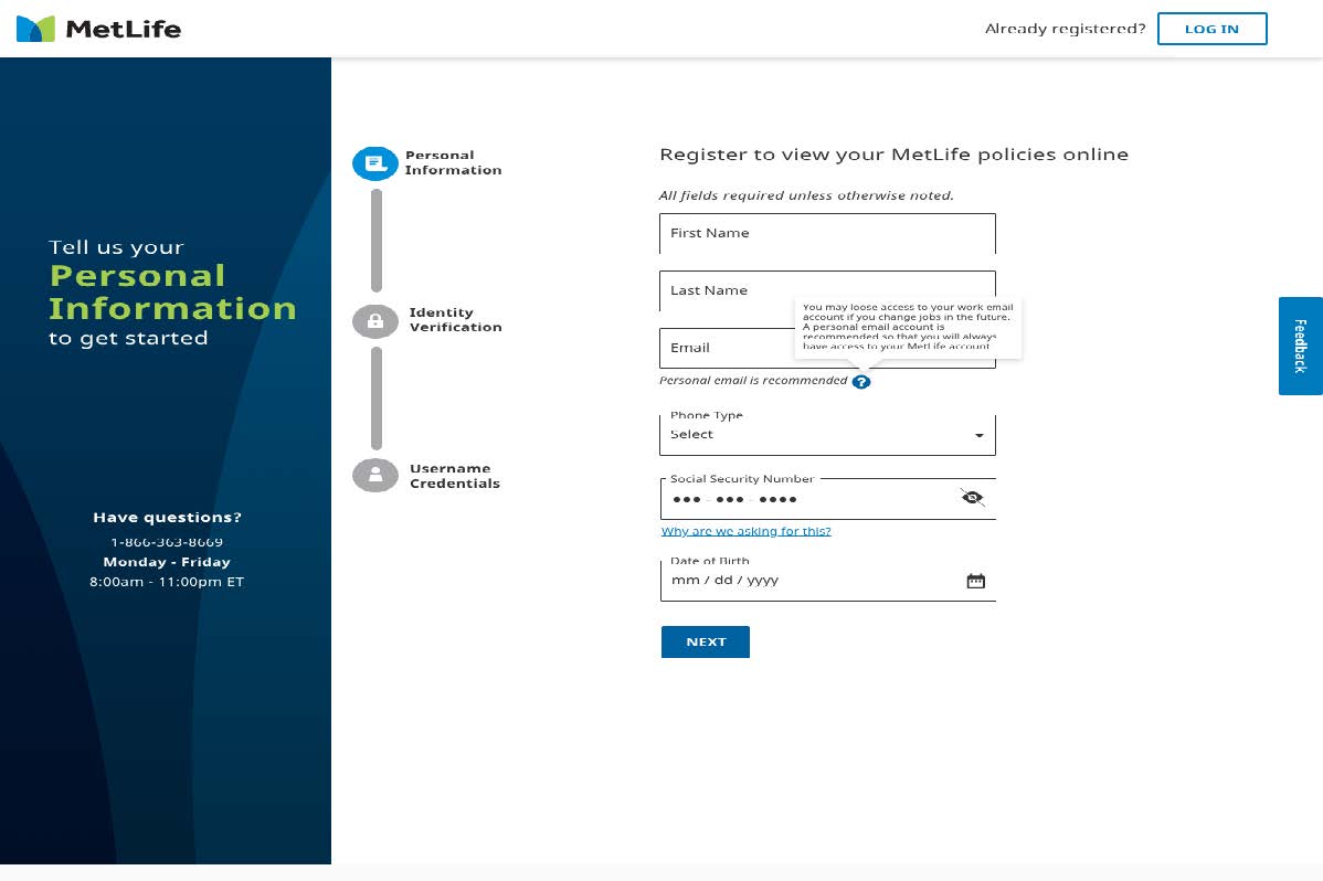 MetLife Registration