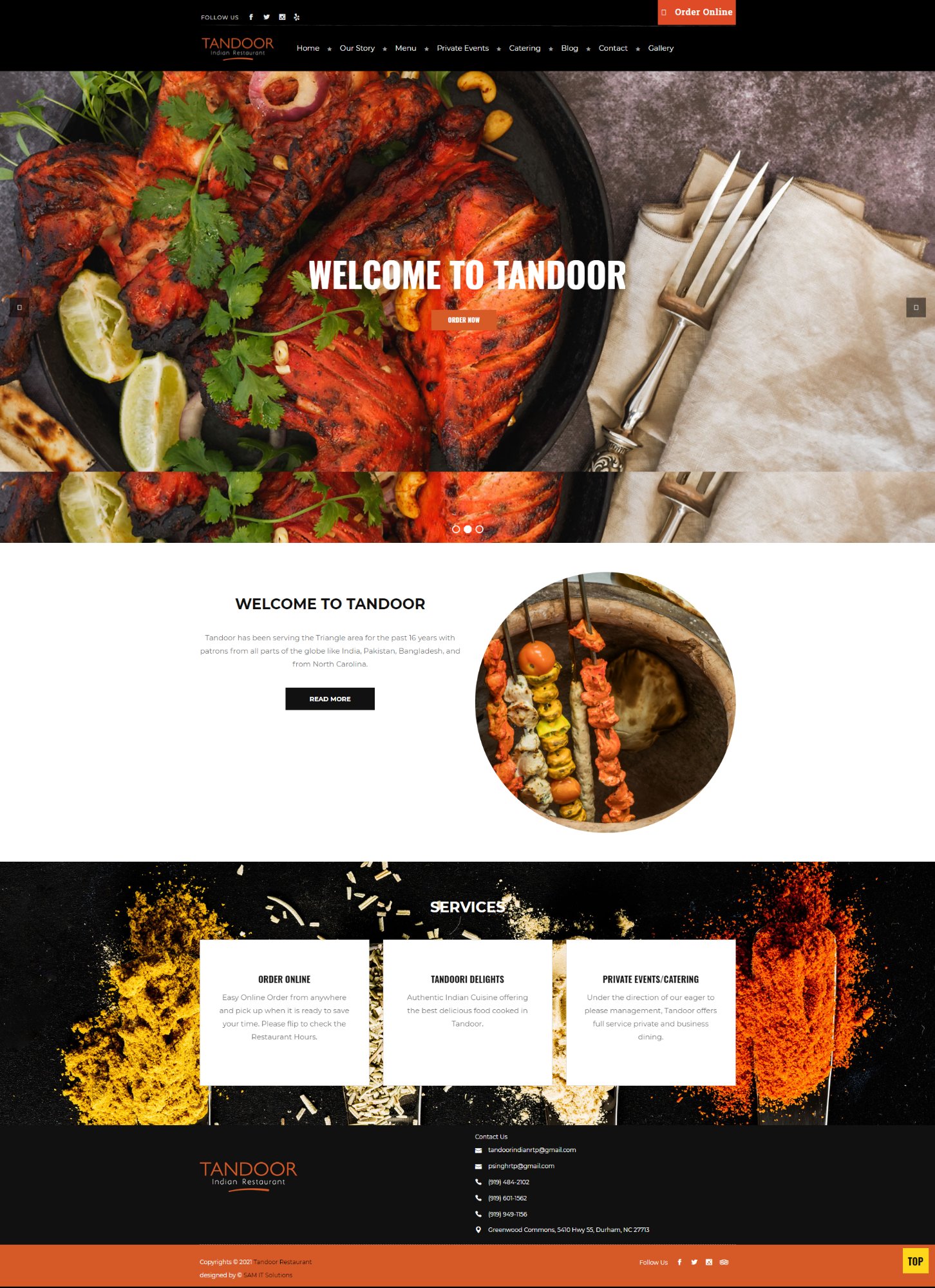 Tandoor Indian Restaurant Website